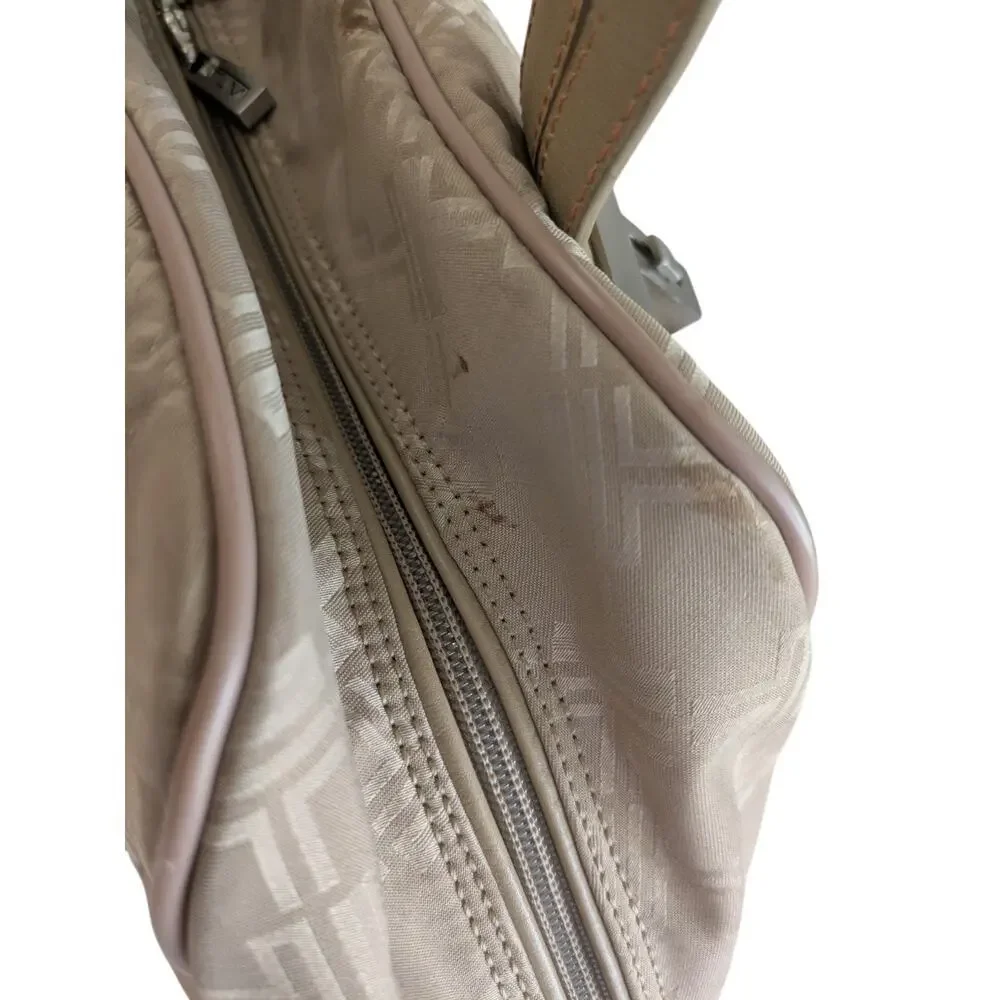 TUMI Signature Collection Logo Nylon Weekender Carry On Duffle Travel Bag Beige